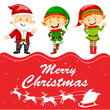 With will ferrell, james caan, bob newhart, edward asner. Christmas Card Template With Santa And Elf 446950 Vector Art At Vecteezy