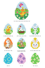 De lærer at tælle, sammensætte farver og følge et mønster. Gratis Pixelhobby Paske Perlemonster Pa 10 Paskemonstre Rito Dk Hama Beads Design Bornekreativitet Hobbyarbejde