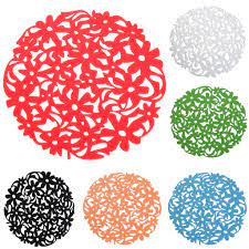 Shop premium place mats & more. Round Laser Cut Flower Felt Placemats Kitchen Dinner Table Cup Mats Cushion Buy At A Low Prices On Joom E Commerce Platform