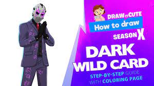 How to draw wild card easy fortnite season 8 tutorial. How To Draw Dark Wild Card Fortnite Season 10 Step By Step Skin Drawing Tutorial With Coloring Page Youtube