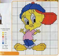 Cizgi Film Kahramanlari Tweety Kanavice Modelleri Google Da Ara Disney Cross Stitch Cross Stitch Stitch Cartoon