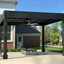 Paragon outdoor has developed this modern louvered pergola that combines a traditional open roof pergola and a pavilion with a closed roof. Modern Louvered Garden Pergola Options 14 L X 14 W 8 X 8 Posts Mobile Louvers California Redwood 10 Ft H 2 Electrical Pergola Pergola Plans Backyard