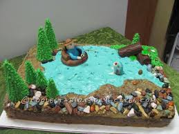 My husband came up with the design of baiting a bass with a birthday cake (and why not?). Coolest Homemade Fishing Cakes