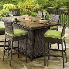 Palermo Counter Height Fire Table Outdoor Dining Room Fire Pit Table Set Outdoor Patio Set
