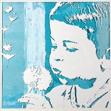 Hand-cut Blow Painting by Bj Smith