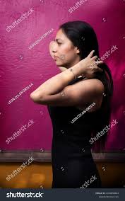 Young Woman On Vacation Ornate Red Stock Photo 2133650443