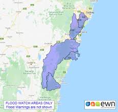 Flood warning issued for sydney and nsw coast as wet weather set to spread. Nsw Flood Watch Coastal River Catchments From Upper Nepean To Moruya Rivers Ewn Com Au Alert