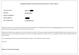 Malaysia police clearlance ( certificate of good conduct). Good Conduct Certificate Application Posts Facebook