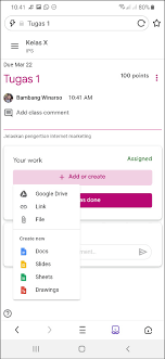 Bergantung pada jenis tugas dan lampiran, anda akan melihat serahkan atau tandai sebagai selesai. Panduan Lengkap Cara Menggunakan Google Classroom