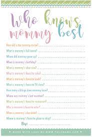 Free Printable Baby Shower Games Who Knows Mommy The Best Tulamama