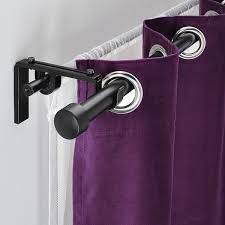 The curtains have a pole pocket and something called tunnel tab construction, but i also have curtain rings and i'm not sure how i will hang them yet. Racka Hugad Double Curtain Rod Combination Black Ikea