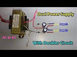 Dc Dual Power Supply With Voltage Doubler Circuit Ac To Dc Converter Using Diode Capa Electronic Circuit Projects Electrical Circuit Diagram Power Supply