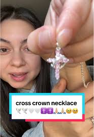 Beautiful Cross Crown Necklace with Birthstone Options