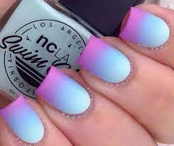 Ombre Image 3119974 On Favim Com Blue purple and pink holographic nail art design.