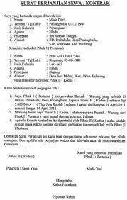 Contoh surat tersebut juga bisa anda download dan print langsung. Download Contoh Surat Perjanjian Sewa Rumah