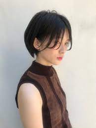 前髪なしニュアンス ハンサムショート ショートのヘアスタイル 美髪 ハンサムショート