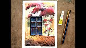 Choose an interior door paint color. Painting A Door And Flowers In Watercolor Speed Painting Youtube