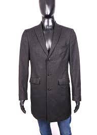 details about zara man mens coat wool black jacket size l