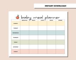 Baby Food Planner Etsy Uk