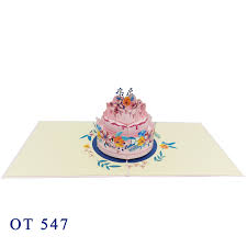 Fold a piece of construction paper or cardstock in half. Birthday Cake Pop Up Card