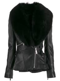 Philipp Plein Fur Collar Leather Jacket Black In 2020 Fur Leather Jacket Leather Jacket Leather Jackets Women
