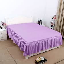 Place the bed skirt over the slats just as you would place a flat sheet onto your mattress. Piccocasa Solid Polyester Bed Dust Ruffle Bed Skirt 3 Sided Coverage Queen Purple Walmart Com Walmart Com