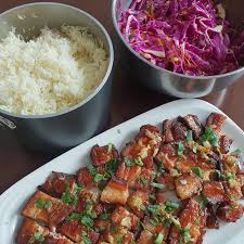 Crispy Fried Pork Belly With Olive Oil Rice And Asian Slaw Spicytwinkie Anova Anovaculinary Sousvide Sousvidecooking Pork Porkbelly Carnivore Foo