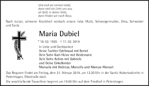 This was about 22% of all the recorded dubiel's in the usa. Traueranzeigen Von Maria Dubiel Markische Onlinezeitung Trauerportal