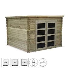 Spécialiste des abris de jardin en bois traité autoclave, chalets habitables en bois, auvent bois , garages et carport en bois en kit en dordogne. Abri De Jardin Contemporain 3 X 3 M Traite Autoclave Classe 3 Tignes En Bois Fsc De 9 3 M