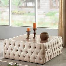 Have you ever tufted with power tools? Deja Collection Cm4185sq 42 Square Coffee Table With Faux Marble Table Top Button Tufting Fabric Coffee Table Upholstered Coffee Tables Furniture Of America