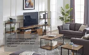 Living room fruniture oval coffee table and tv cabinet. Amazon Com Tall Side End Table By Caffoz Furniture Designs Brooklyn Series Night Stand Coffee Table Storage Shelf Sturdy Easy Assembly Brown Oak Wood Look Accent Furniture With