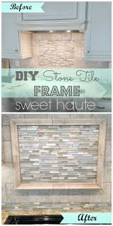 stone tile diy backsplash frame