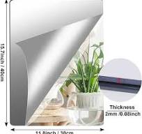 JUNEBRUSHS 4 Pack Self Adhesive Acrylic Mirrors, 12x 16 Inch Mirrors  Tiles,Flexible Plastic Sheets Wall Stickers,2MM Thick Mirror,Frameless  Small ...