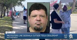 Drove into a crowd of senior citizens': Man tries to mow down Tesla  protesters as they demonstrate against Elon Musk and Trump, cops say
