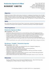 Production Operator Resume Samples Qwikresume