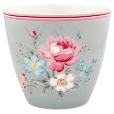 GreenGate Stoneware Latte Cup Marie Grey H 9 cm