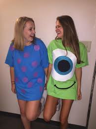 Fold your fabric in half, than measure the fabric around your child. Mike And Sully Halloween Costumes Friends Trendy Halloween Costumes Homemade Halloween Costumes