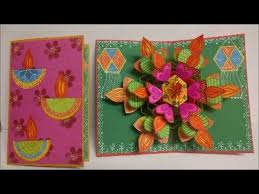 Art And Craft How To Make Pop Up Diwali Greeting Card Pop Up Card Diwali Greeting Cards Greeting Cards Handmade Diy Diwali Card Making