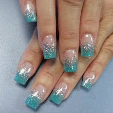 Nagellack Glitzer Blau French Manikure Nageldesigns Nageldesign Glitzer Glitzer Nagellack