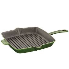 Staub 12 Inch Cast Iron Square Grill Pan In Basil Green Cast Iron Grill Pan Grilling Guide Cast Iron Grill