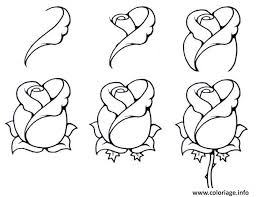 Essayez de ne pas imposer à votre dessin d'être de suite beau et réussi. Coloriage Comment Dessiner Une Rose Dessin Facile Dessin Dessin Facile A Imprimer