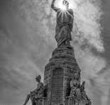 Visiting the Forefathers Monument in a beautiful blue sky