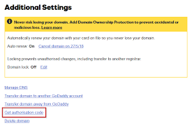 Preparing A Domain Transfer With Godaddy And Accessing The Authorisation Code Ionos Help