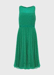 Hobbs green polka dot dress store