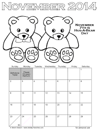 Printable November 2014 Calendars Holiday Favorites Coloring Calendar Printable Crafts November 2014 Calendar