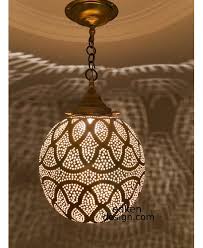Moroccan Hanging Light In Brass Made By Hand Edken Design