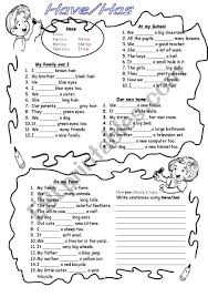 Have Has Worksheet English Grammar Worksheets Teaching English Grammar Grammar Worksheets