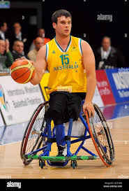 Australias bill latham in action during the wheelchair basketball semi  final hi-res stock photography and images