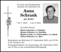 Traueranzeige Familienanzeigen