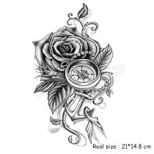 In the same way, vine tattoos can also be used for the decoration of your own body parts or other tattoo designs in it. Temporary Tattoo Stickers Sexy Rose Anchor Compass Fake Tatto Waterproof Tatoo Back Leg Arm Belly Big Size For Women Men Girl Temporary Tattoos Aliexpress